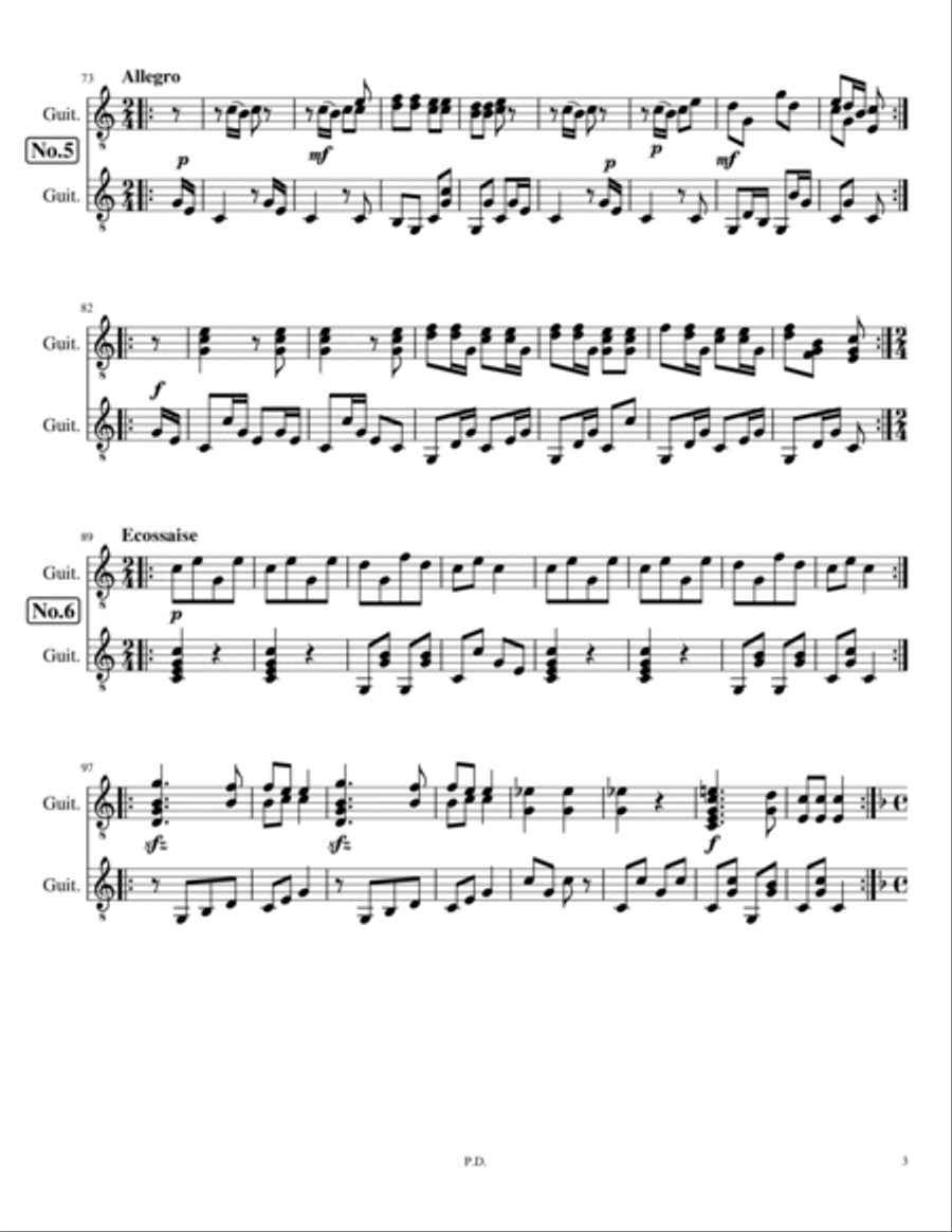 12 pequeñas piezas para 2 guitarras Acoustic Guitar scores gallery preview page 3