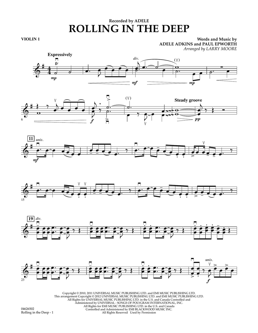 Rolling in the Deep - Violin 1 Orchestra scores gallery preview page 1