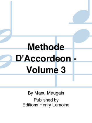 Book cover for Methode d'accordeon - Volume 3