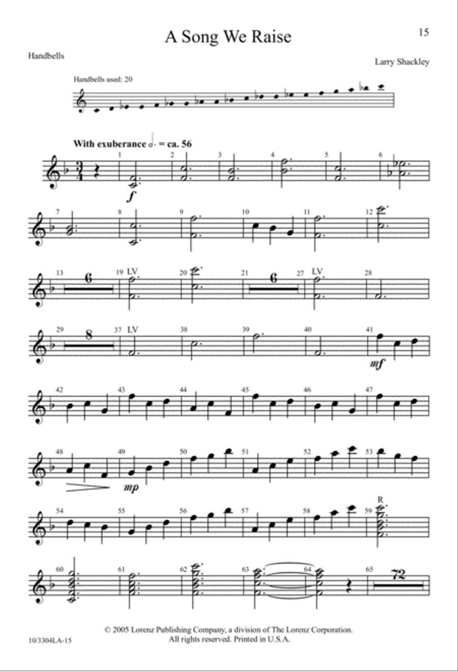 A Song We Raise 4-Part scores gallery preview page 15