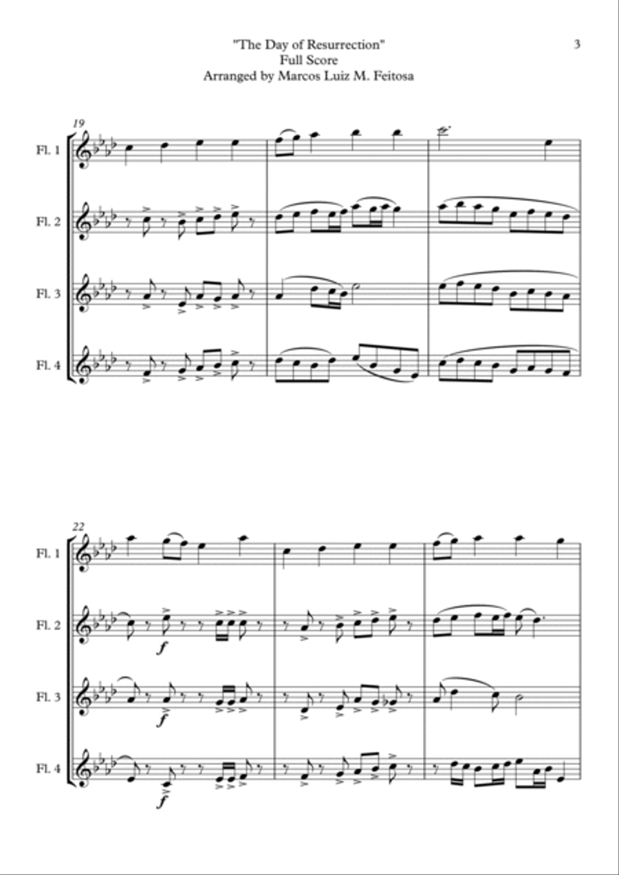 ELLACOMBE (The Day of Resurrection) - Flute Quartet Flute Quartet scores gallery preview page 5