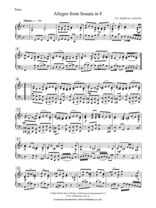 Book cover for Allegro from Sonata in F: Piano Accompaniment
