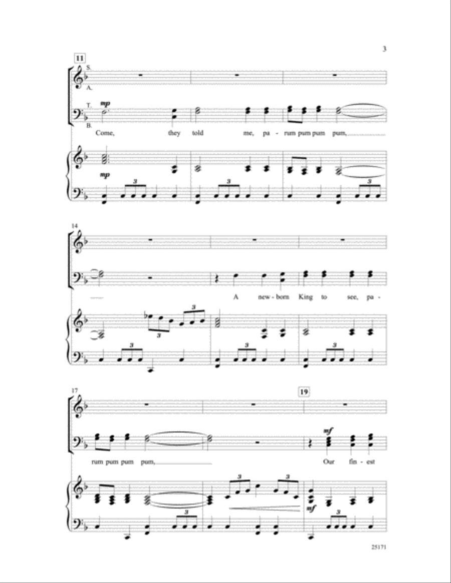 The Little Drummer Boy 4-Part scores gallery preview page 3