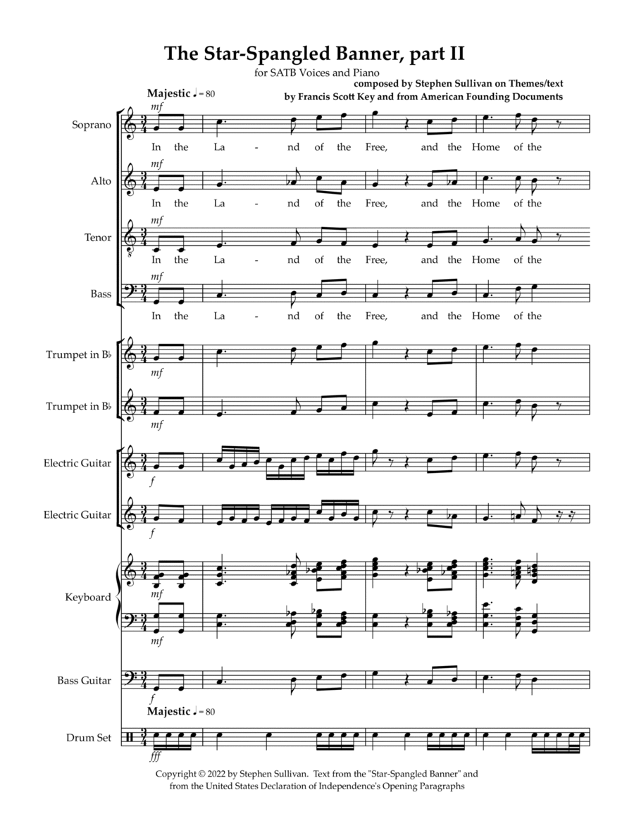 The Star-Spangled Banner (Part TWO) 4-Part scores gallery preview page 1