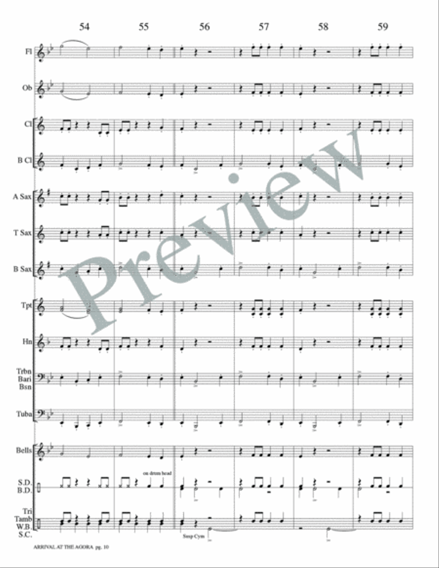 Arrival at the Agora Concert Band scores gallery preview page 13