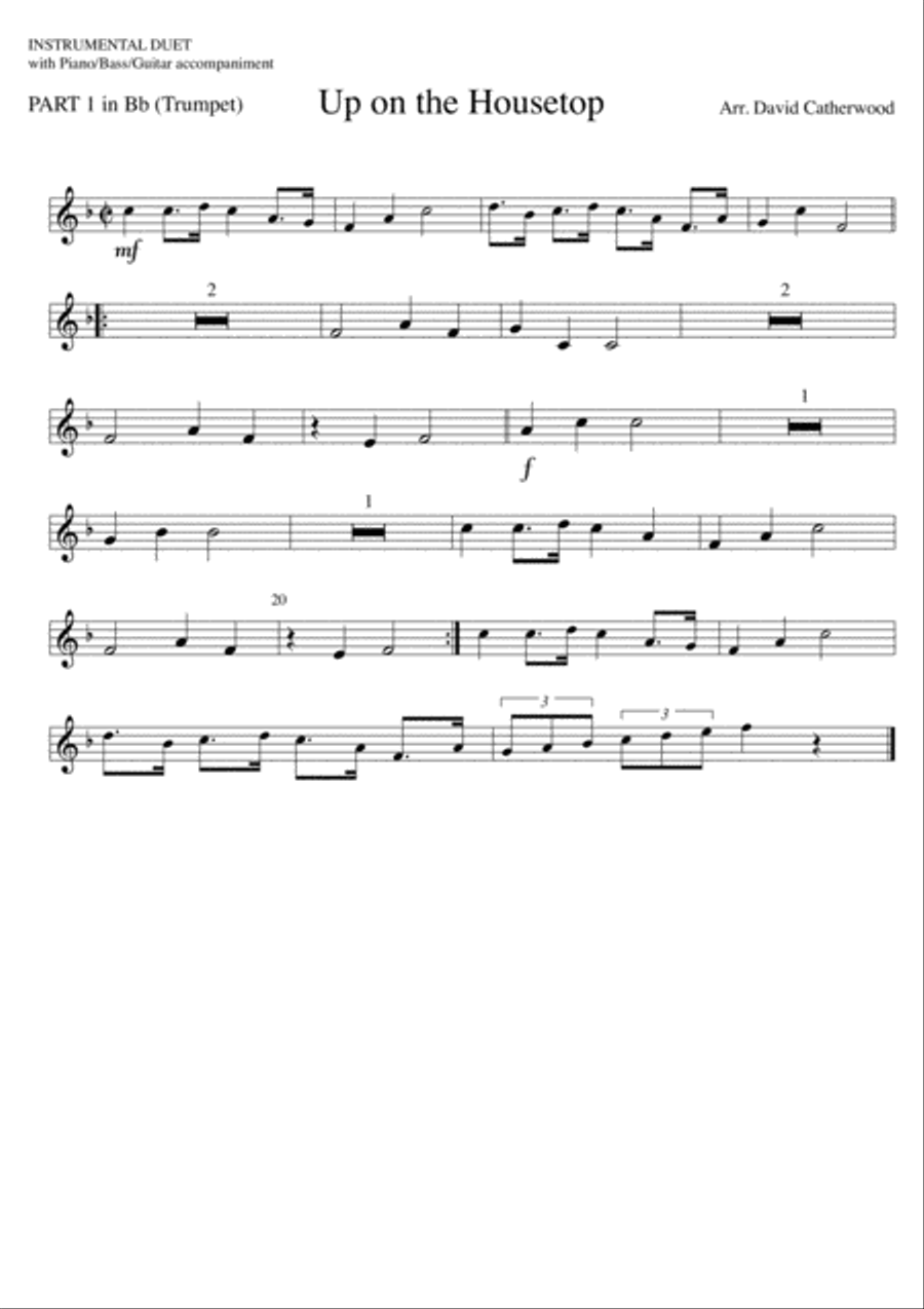 Instrumental Duet - Up on the Housetop Piano scores gallery preview page 3