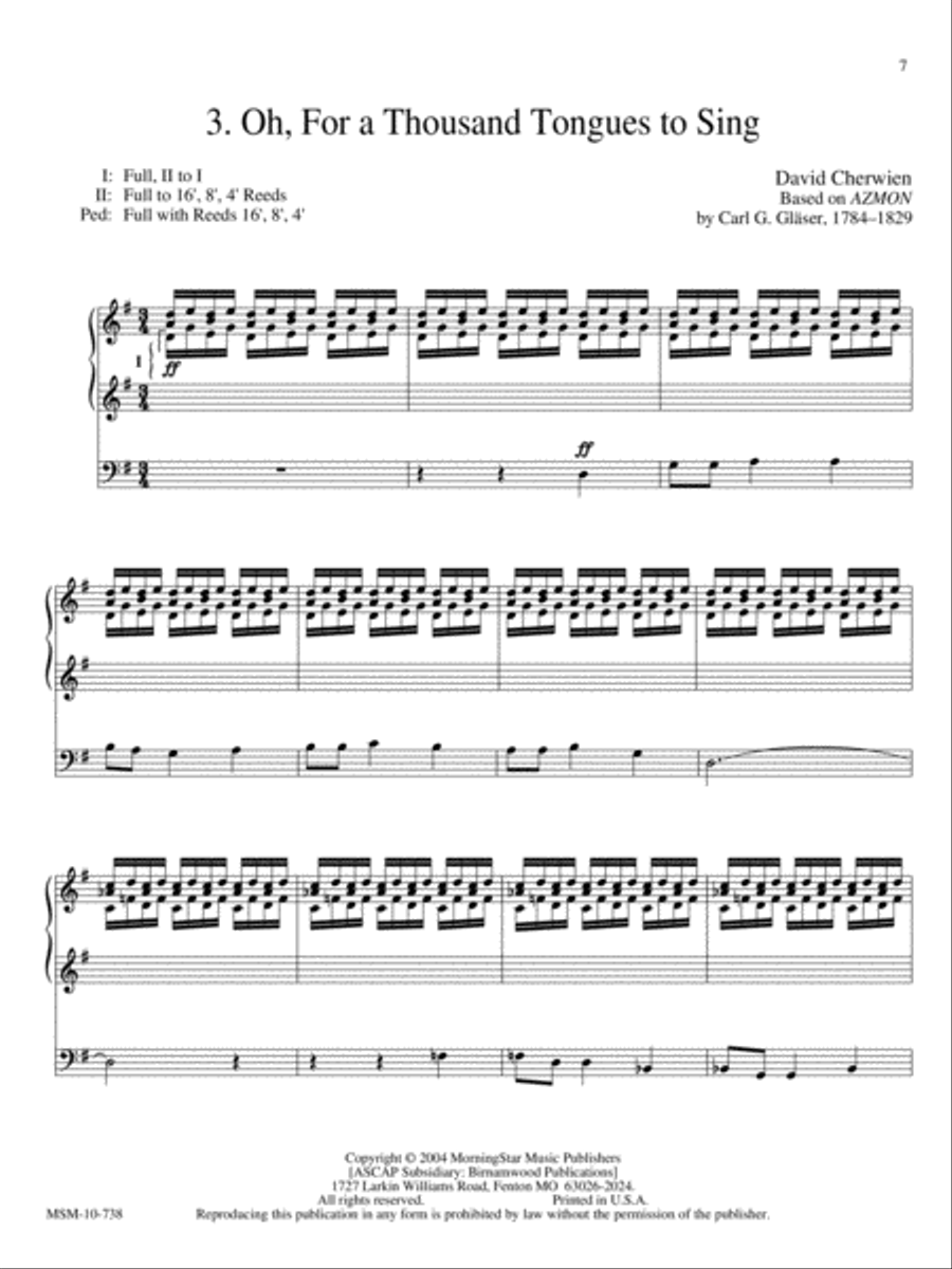 Joyful Praise: Three Hymn Settings for Organ Organ Solo scores gallery preview page 4