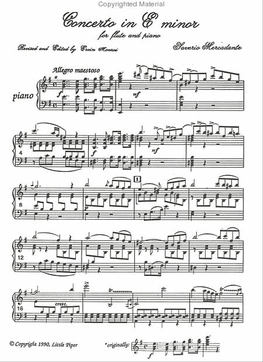 Concerto in E minor Concerto in E minor Flute Solo scores gallery preview page 2
