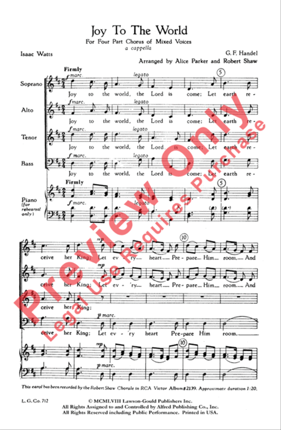 Joy to the World 4-Part scores gallery preview page 2