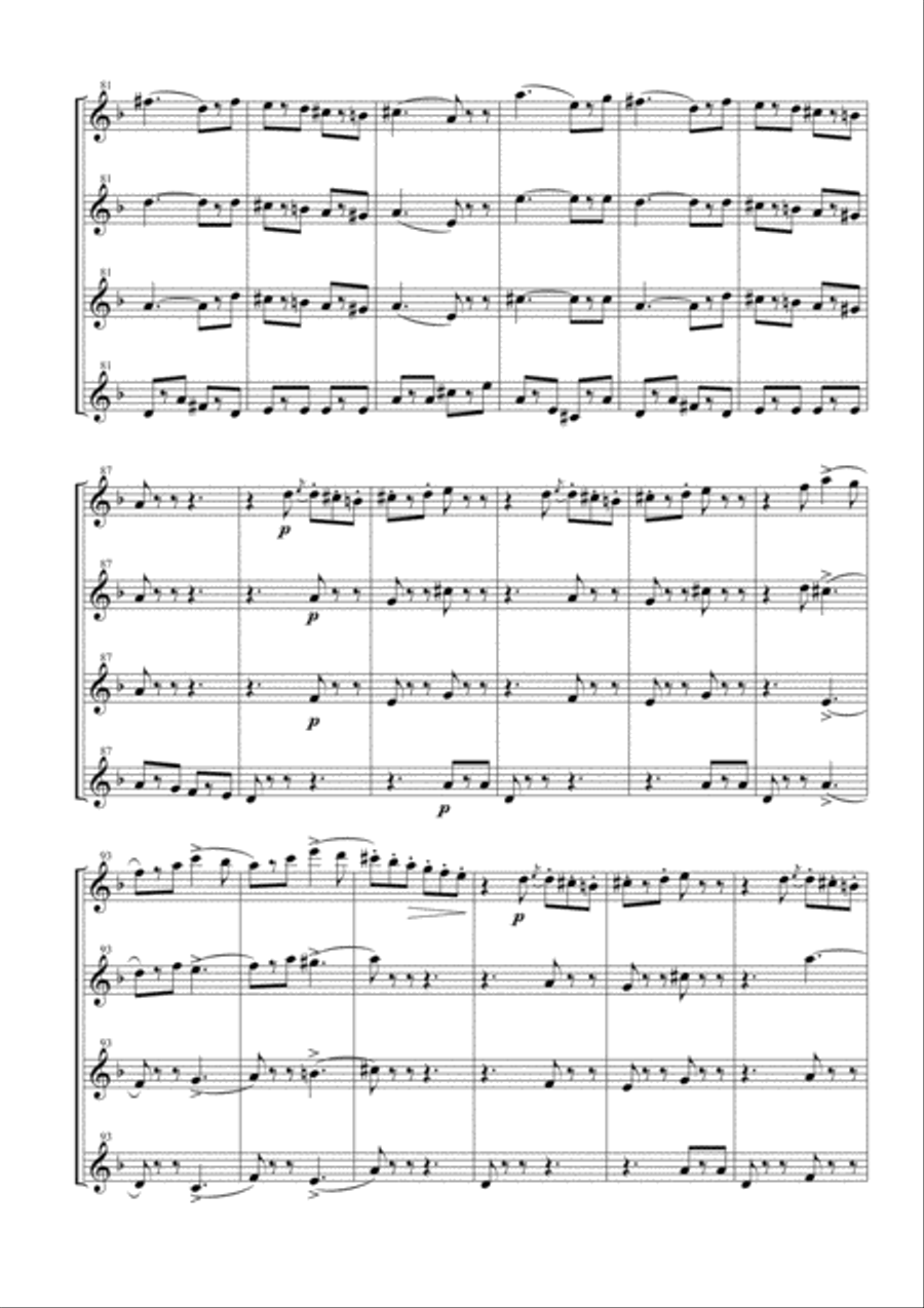 Funeral March of a Marionette for Flute Quartet Flute Quartet scores gallery preview page 6