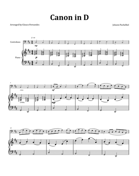 Canon by Pachelbel - Double Bass & Piano image number null