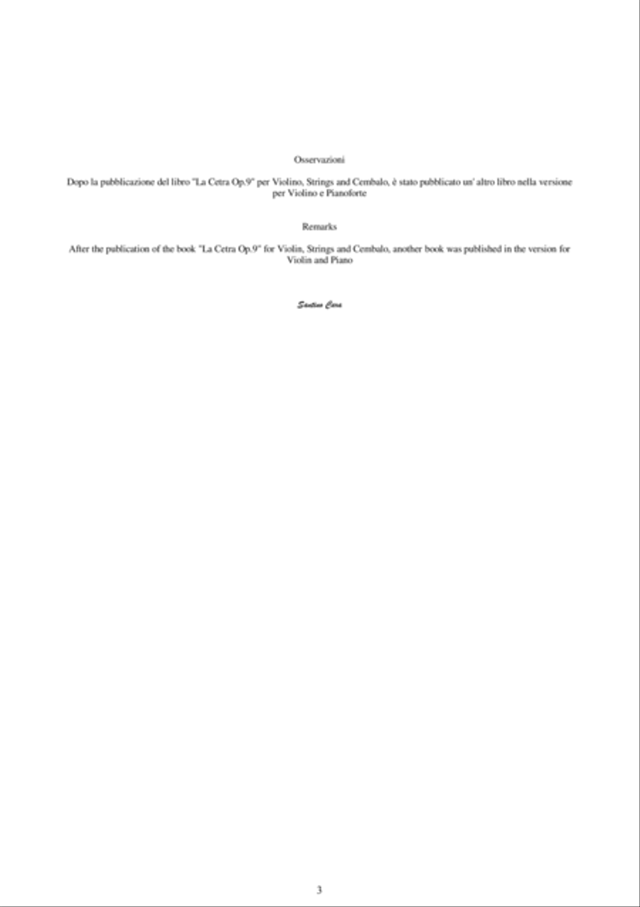 Vivaldi - La Cetra Op.9 - 12 Concertos for Violin, Strings and Cembalo - Scores and Parts Chamber Orchestra scores gallery preview page 3