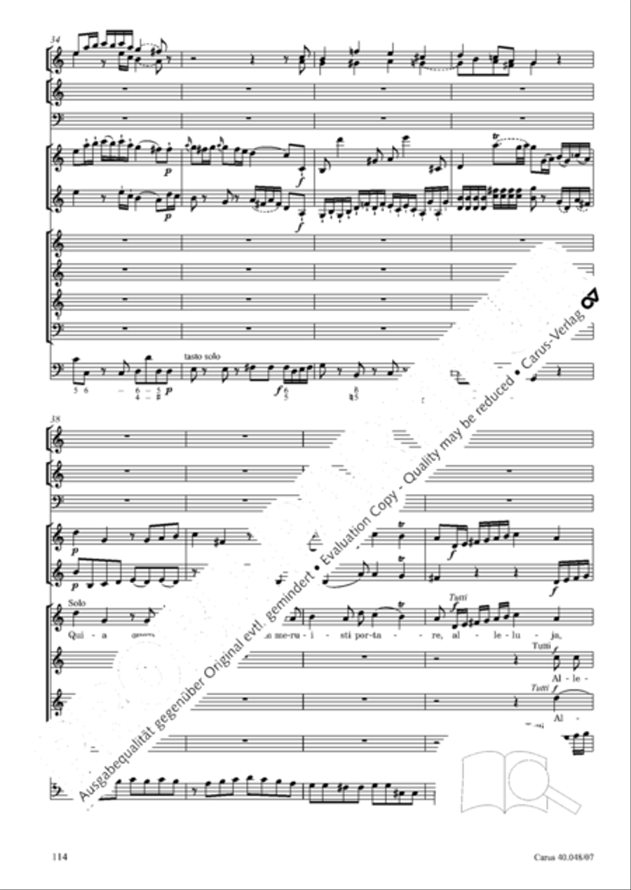 Regina coeli in B-Flat Major, K. 127 4-Part scores gallery preview page 115