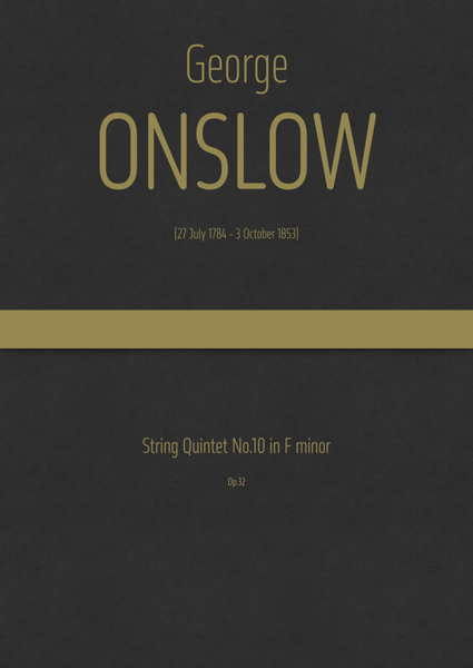 Onslow - String Quintet No.10 in F minor, Op.32 image number null