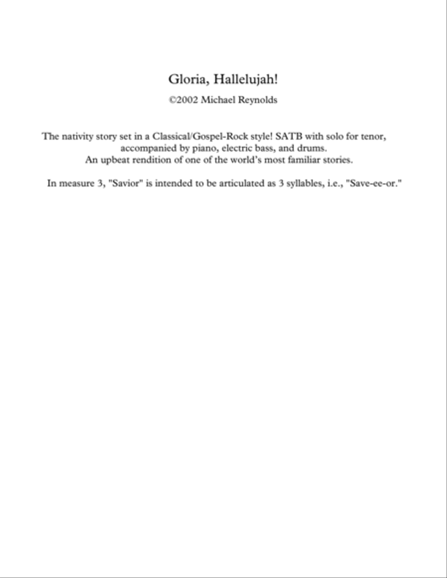 Gloria, Hallelujah Gloria, Hallelujah 4-Part scores gallery preview page 2