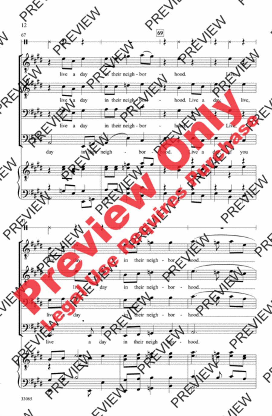 Walk a Mile Walk a Mile Men's Choir scores gallery preview page 12