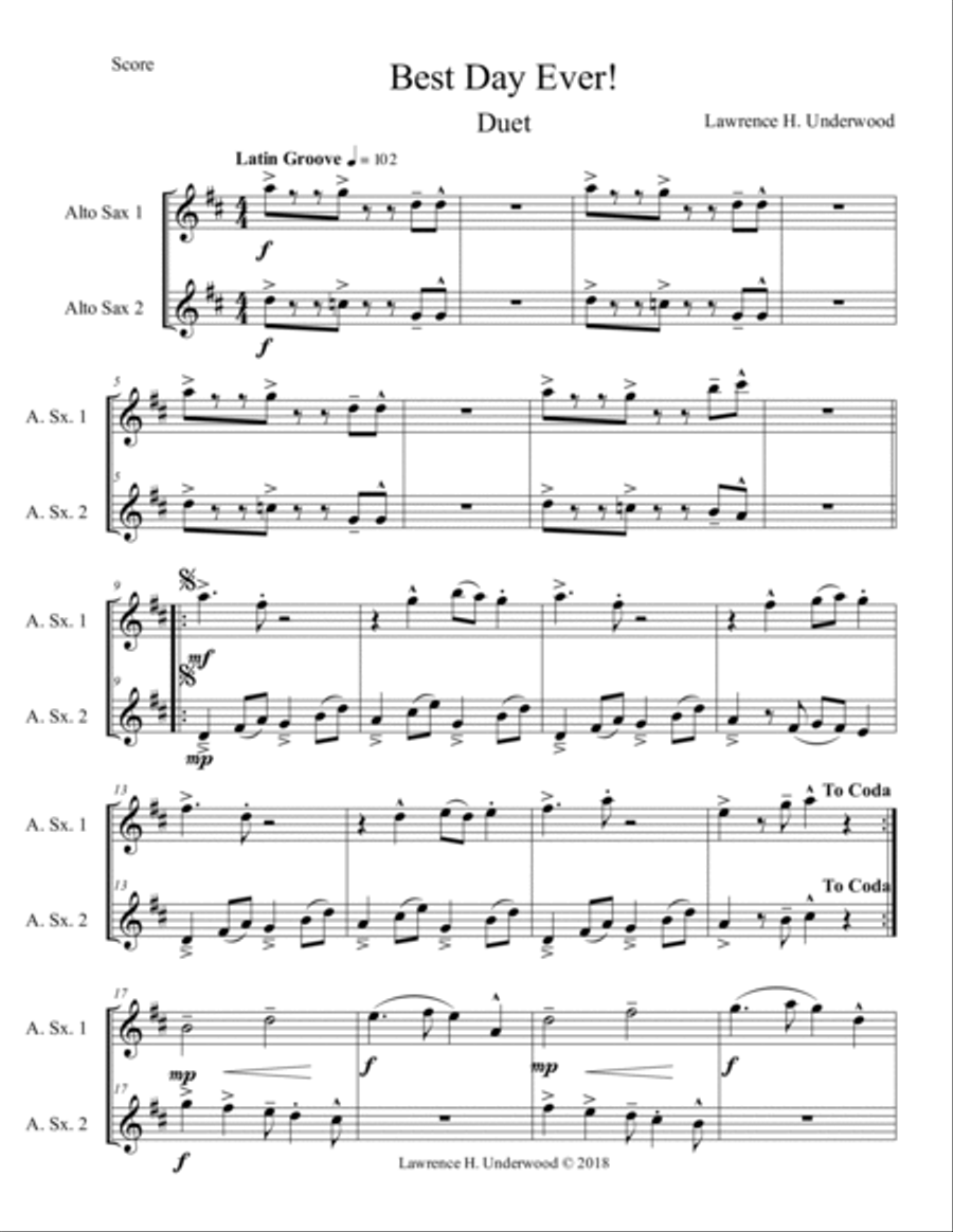 Best Day Ever! Woodwind Duet scores gallery preview page 2