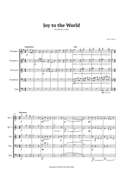 Joy to the World by for Brass Quintet image number null