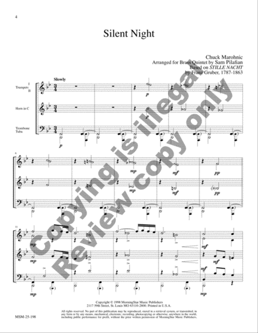 Christmas Jazz for Brass Quintet, Set 1 Brass Quintet scores gallery preview page 14