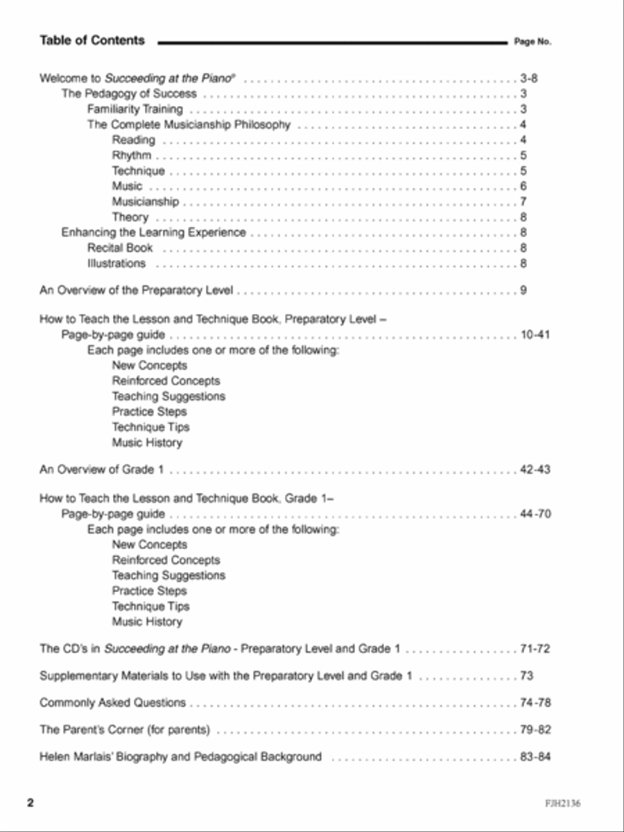 Succeeding at the Piano Teachers Guide, Preparatory and Grade 1 Piano Method scores gallery preview page 2