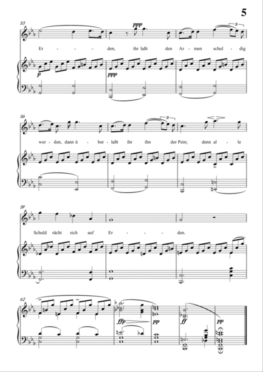 Schubert-Gesänge des Harfners,Op.12 No.2 in c minor,for Vocal and Piano Voice scores gallery preview page 6