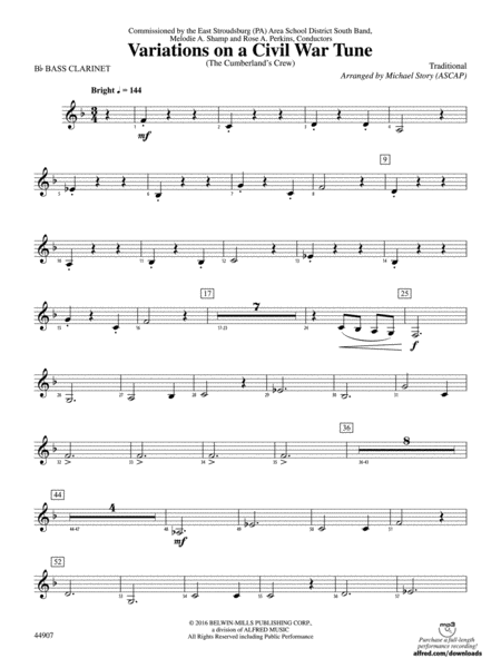Variations on a Civil War Tune: B-flat Bass Clarinet