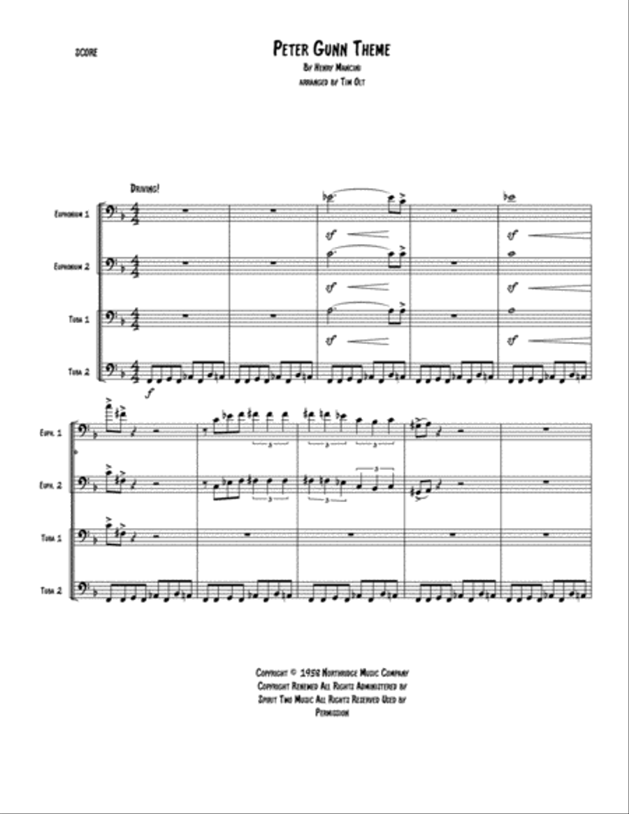Peter Gunn Brass Ensemble scores gallery preview page 1