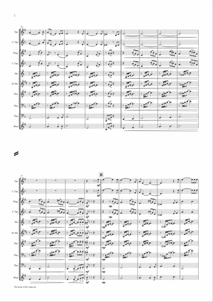 The house of the rising sun - Folk Song - Brass Ensemble Brass Ensemble scores gallery preview page 2