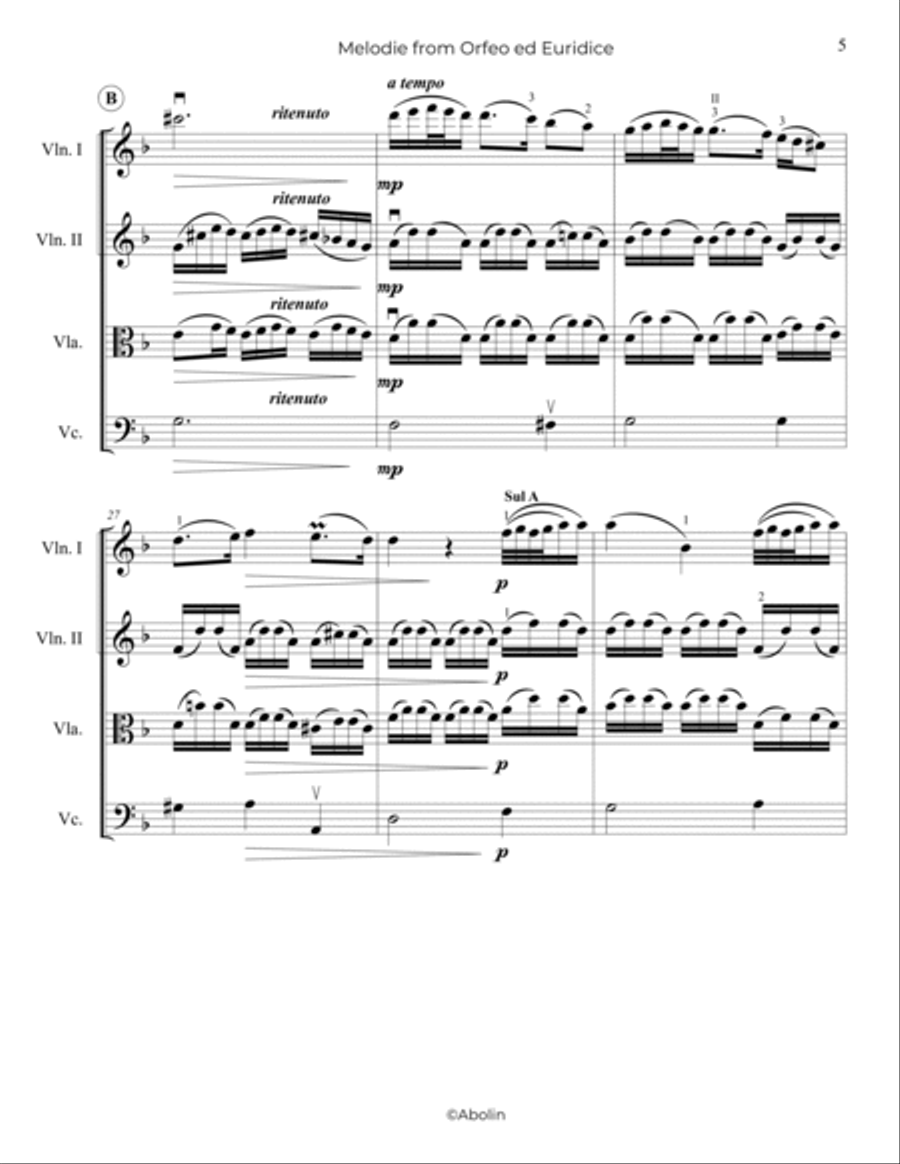 Gluck: Melodie from 
