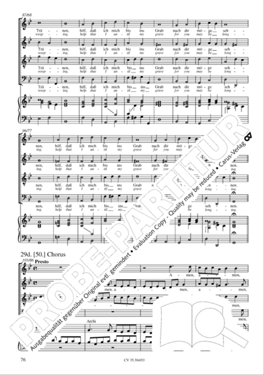 St. Mark Passion (Markus-Passion) 4-Part scores gallery preview page 77