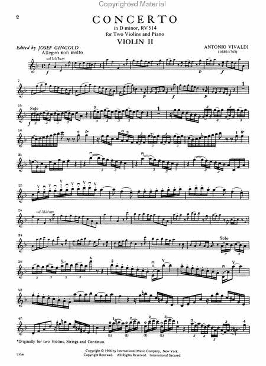 Concerto In D Minor, Rv 514 Violin scores gallery preview page 3