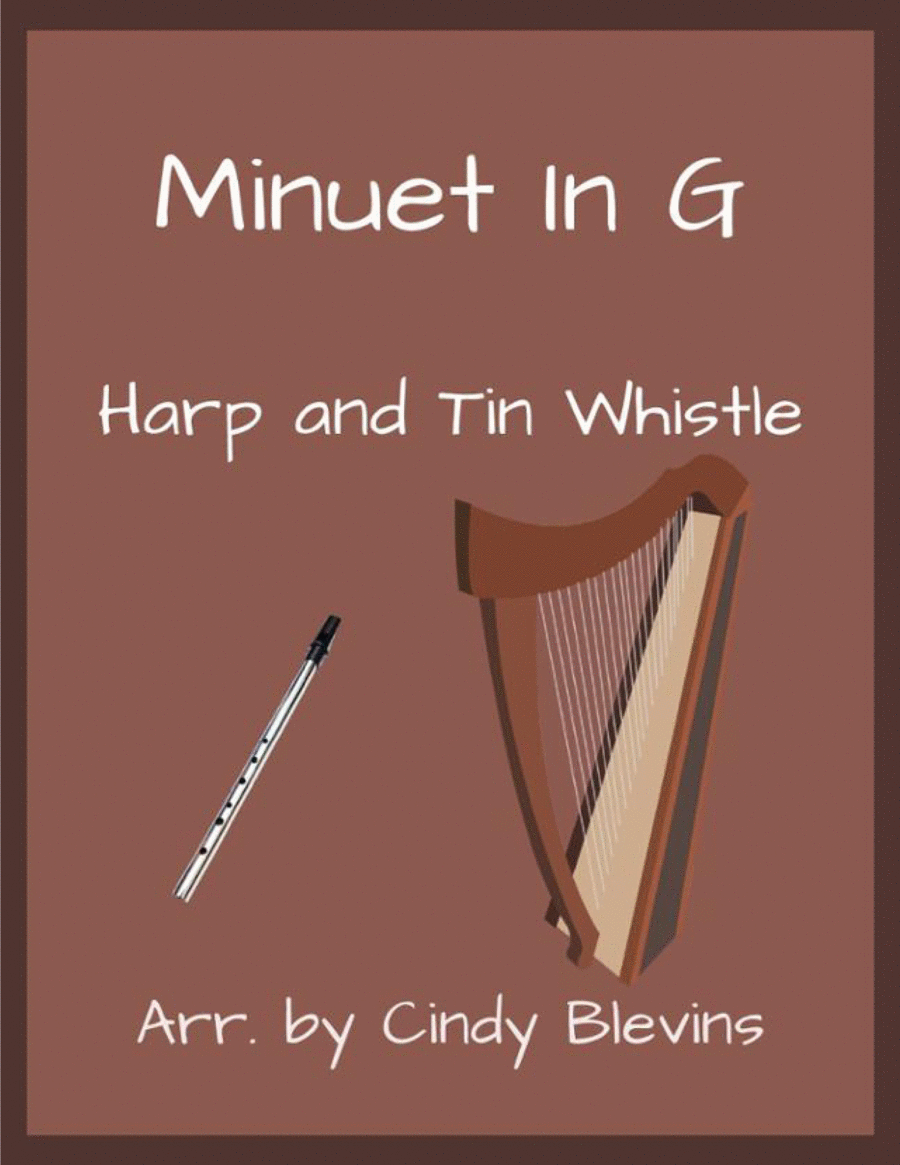 Minuet In G, Harp and Tin Whistle (D) Harp scores gallery preview page 1