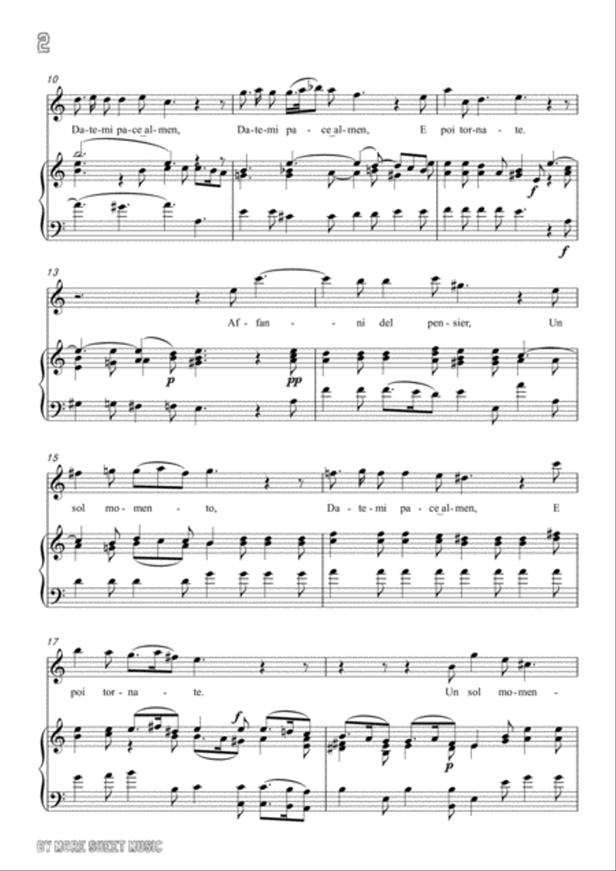 Handel-Affanni del pensier in a minor,for Voice and Piano Voice Solo scores gallery preview page 4