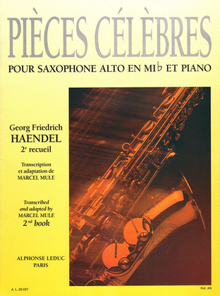 Book cover for Famous Pieces By G. F. Handel For Eb Alto Saxophone And Piano ? Vol. 2 (al