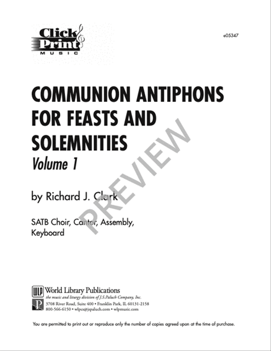 Communion Antiphons for Feasts and Solemnities - Volume 1 4-Part scores gallery preview page 7
