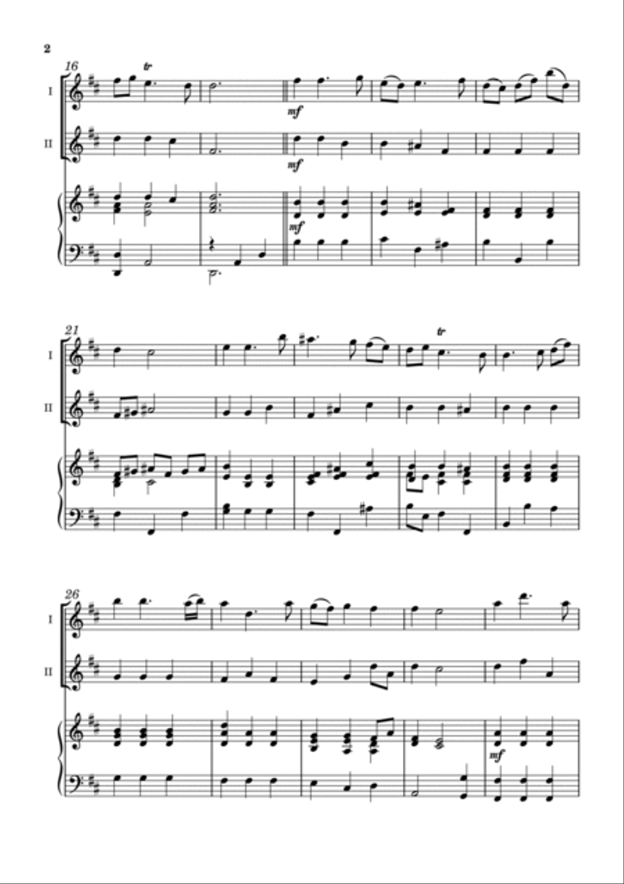 Tartini - Sarabanda (Sarabande) arranged for 2 flutes Flute Duet scores gallery preview page 2