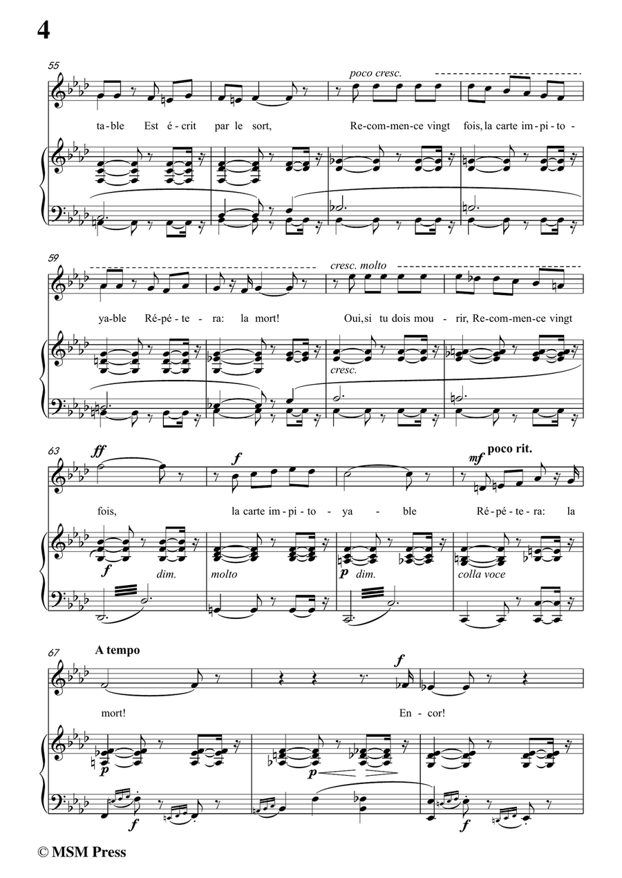 Bizet-En vain pour éviter(Card Scene),from 'Carmen',in a minor,for Voice and Piano Piano, Vocal scores gallery preview page 6