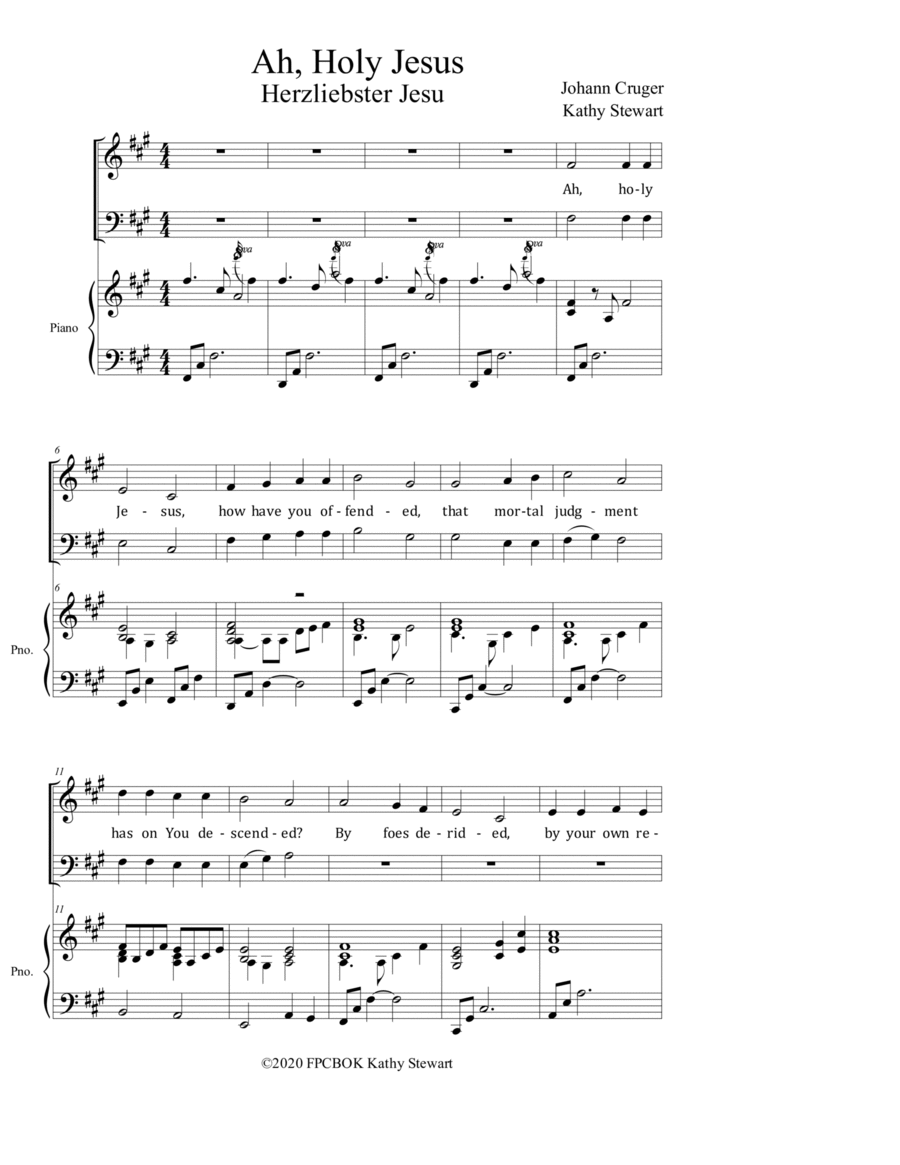 Ah, Holy Jesus Ah, Holy Jesus 2-Part scores gallery preview page 1