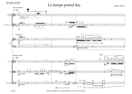 Jacopo Aliboni: LE TEMPS PREND FEU (ES 936) - Score Only