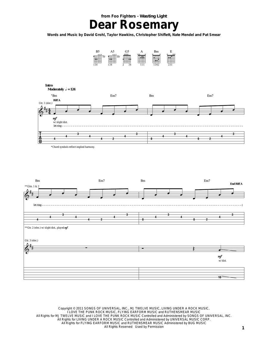 Dear Rosemary Dear Rosemary Acoustic Guitar scores gallery preview page 1
