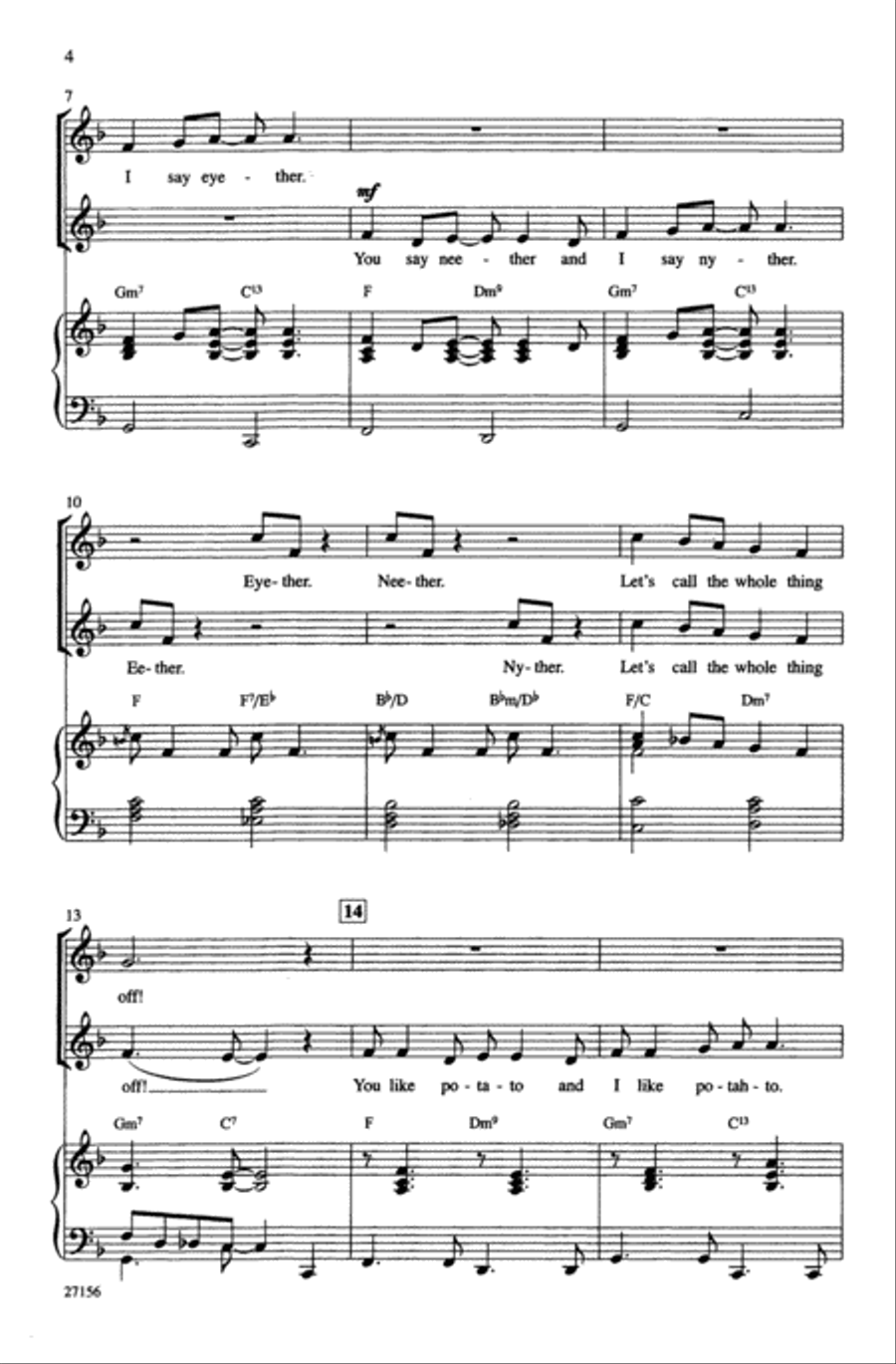 Let's Call the Whole Thing Off Choir scores gallery preview page 2