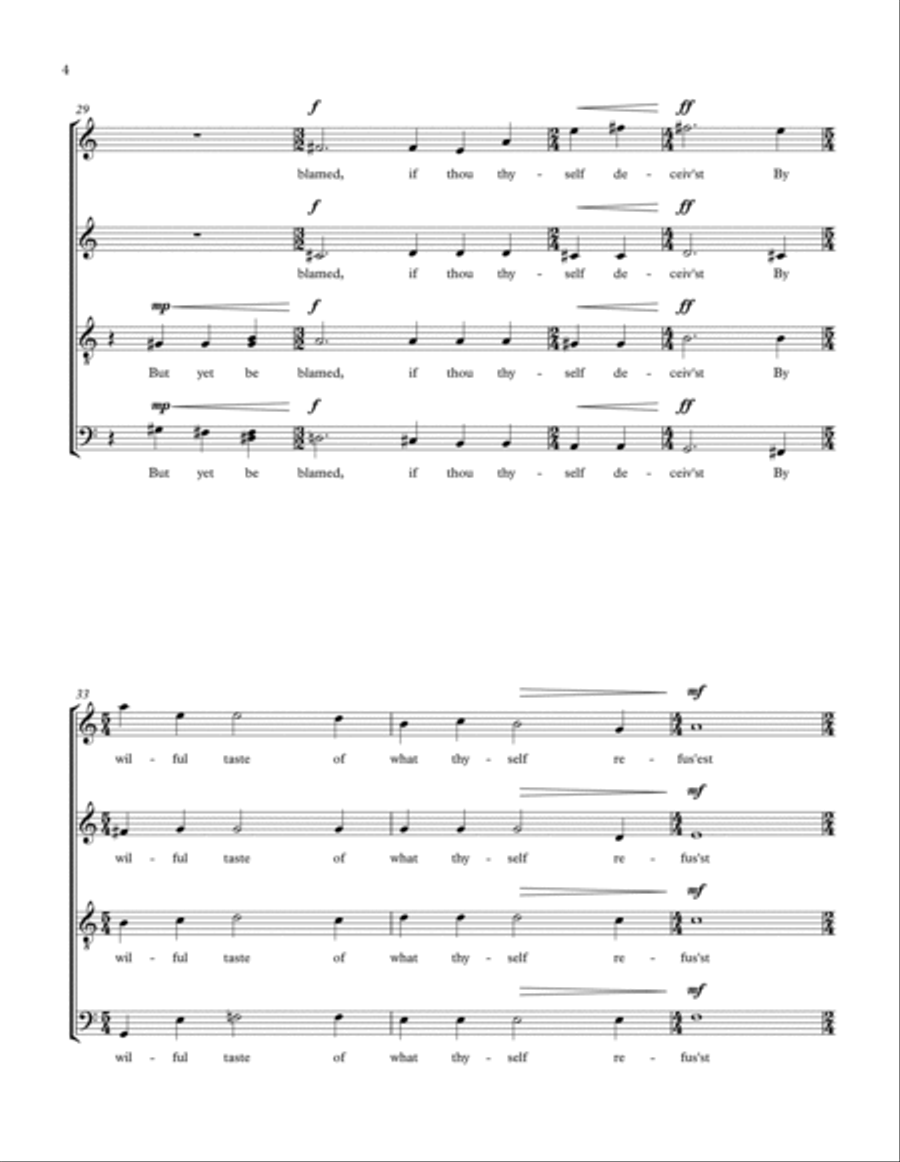 Take All My Loves 4-Part scores gallery preview page 6