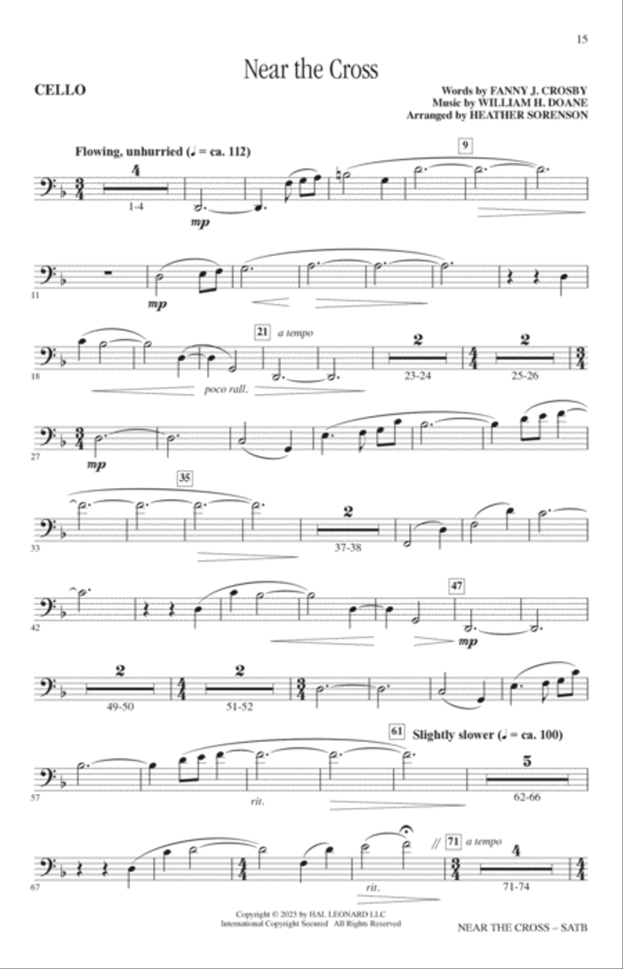 Near The Cross (arr. Heather Sorenson) 4-Part scores gallery preview page 14