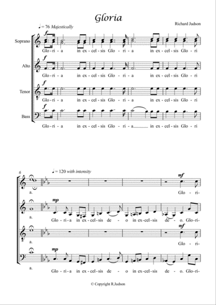 Gloria in excelsis deo 4-Part scores gallery preview page 1