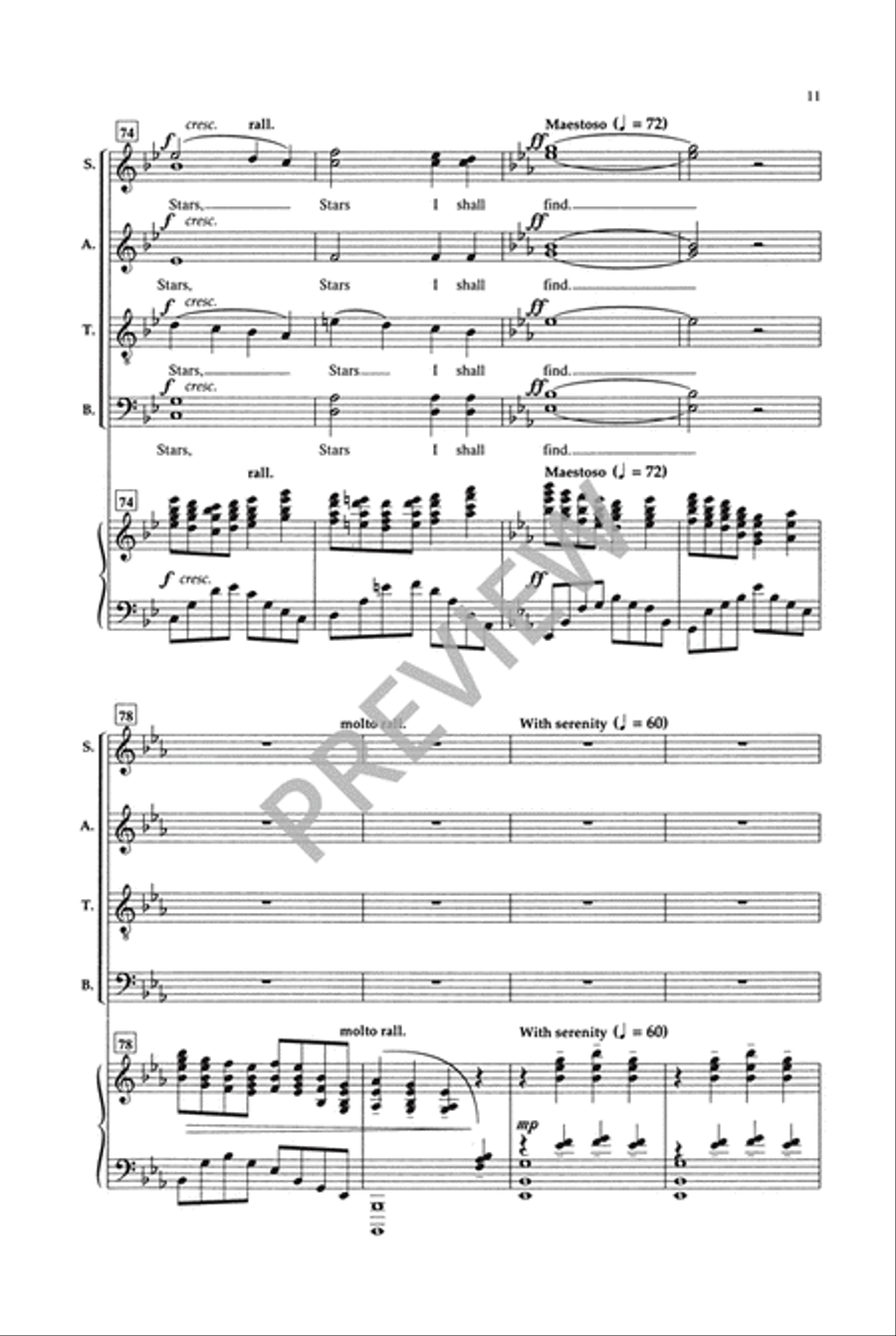 Stars I Shall Find (SATB) 4-Part scores gallery preview page 12