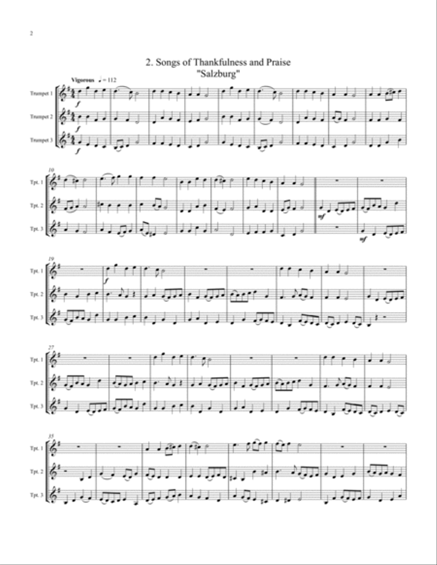 3 Hymns of Thanksgiving 3 Hymns of Thanksgiving Trumpet Trio scores gallery preview page 3