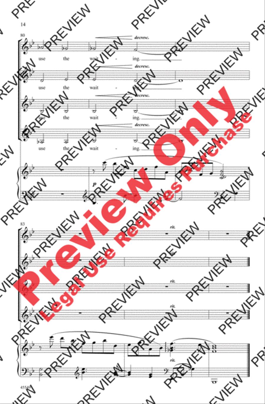 I Sing to Use the Waiting SSAA scores gallery preview page 13