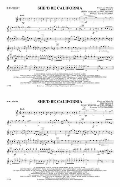 She'd Be California: 1st B-flat Clarinet
