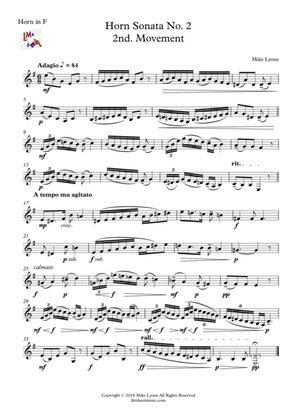Horn Sonata - No. 2 - 2nd. Movement - Adagio
