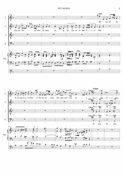 AVE MARIA - WAB 5 - Bruckner - For SATB Choir and Organ image number null